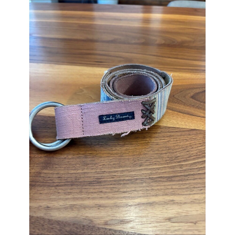Lucky Brand Leather Boho Patchwork Belt 42”